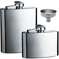 Frasco de la cadera 5oz y 8 oz con un práctico embudo- maxin 2 paquetes acero inoxidable fuga prueba licor cadera…
